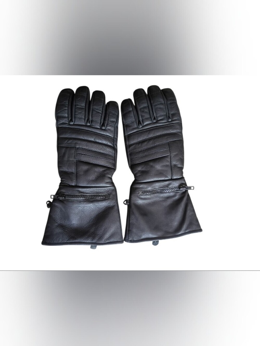 First Manufacturing Company Mens Leather Gauntlet Motorcycle Gloves Size Large